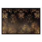 Patinated Gold Baroque Ornament Retro Canvas Print