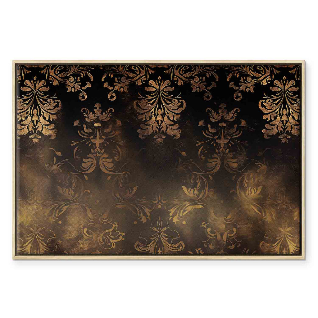 Patinated Gold Baroque Ornament Retro Canvas Print