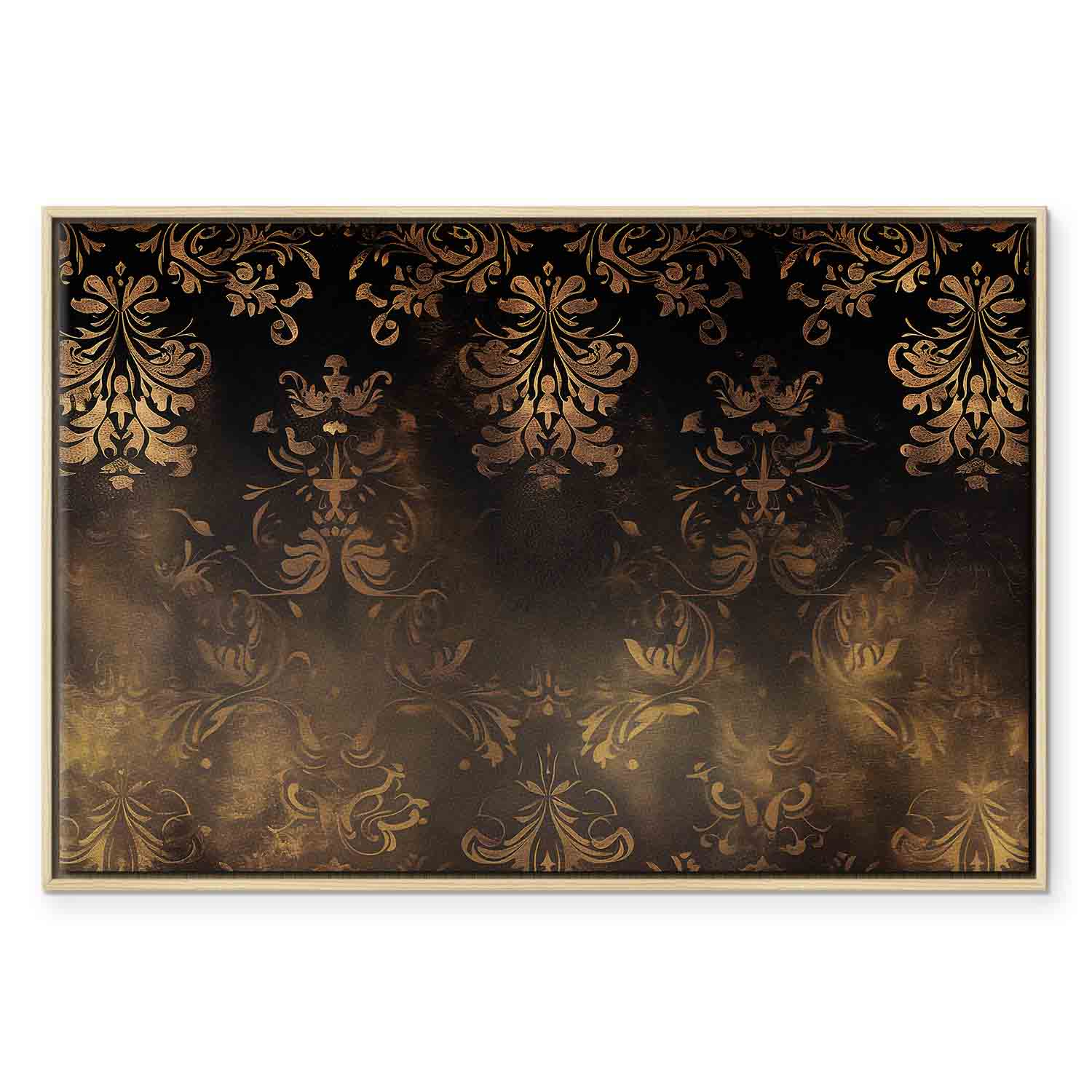 Patinated Gold Baroque Ornament Retro Canvas Print