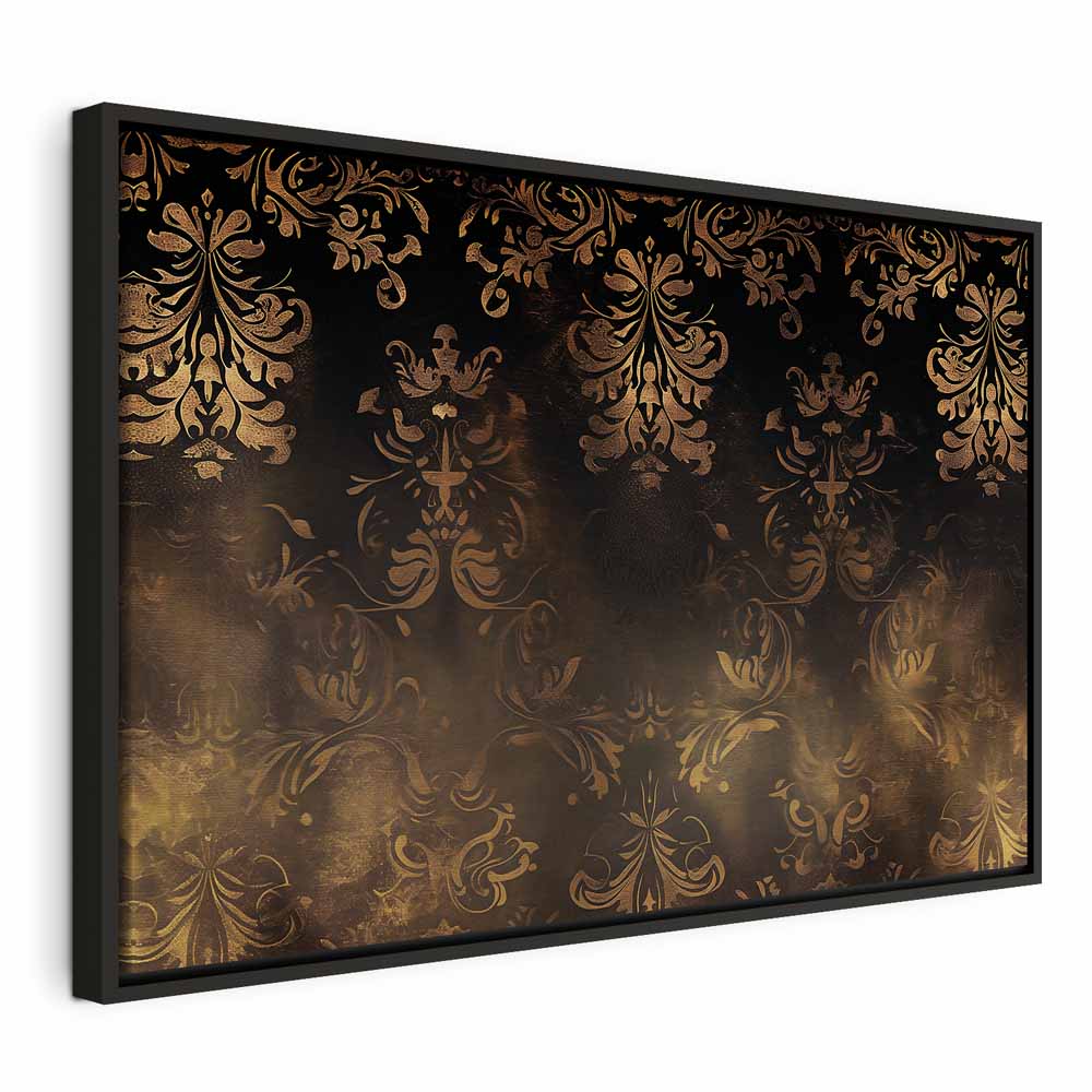 Canvas Print Baroque Ornaments Patinated Gold Brown