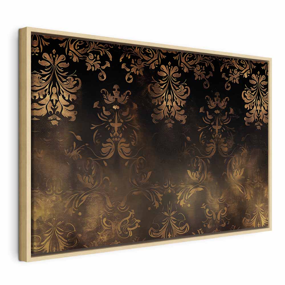 Canvas Print Baroque Ornaments Patinated Gold Brown
