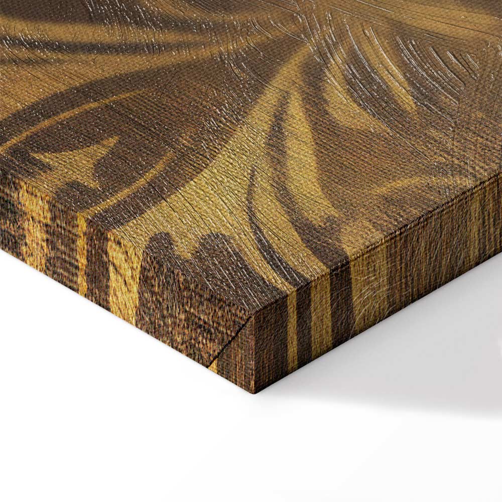 Patinated Gold Baroque Ornament Retro Canvas Print