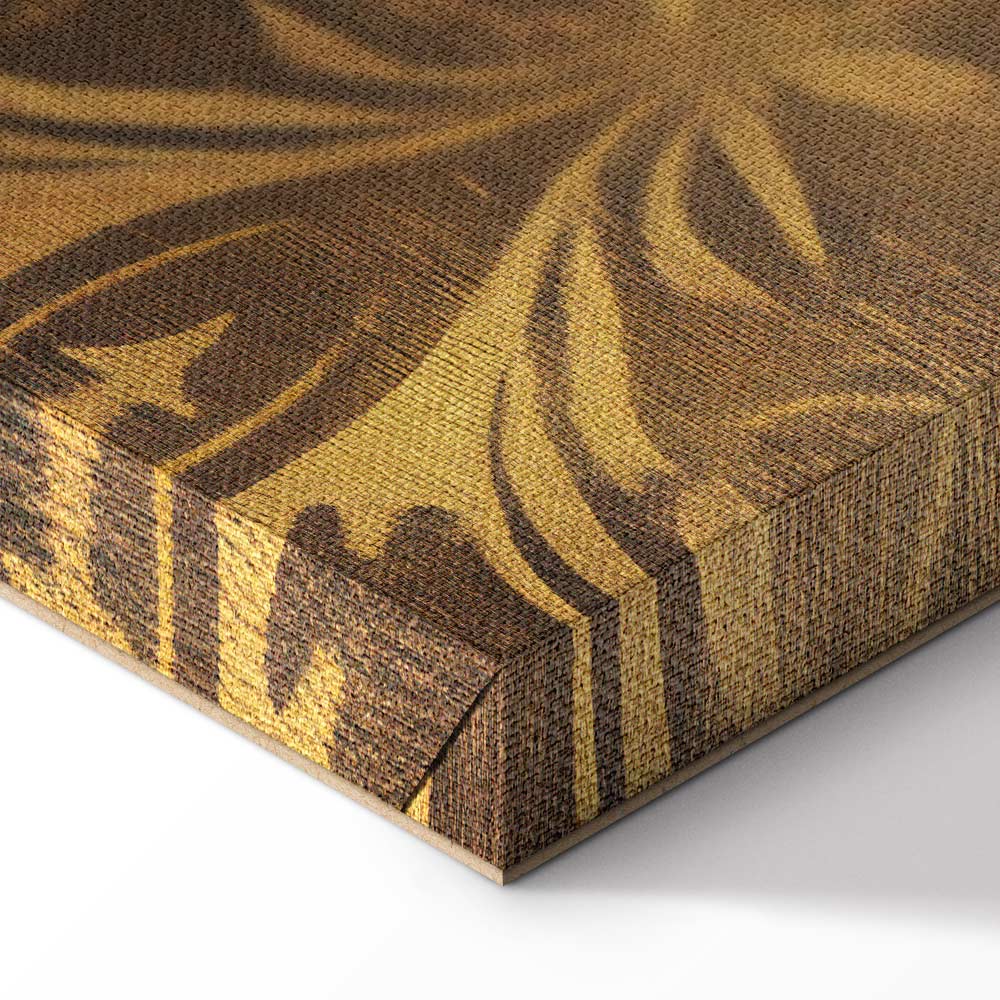 Patinated Gold Baroque Ornament Retro Canvas Print