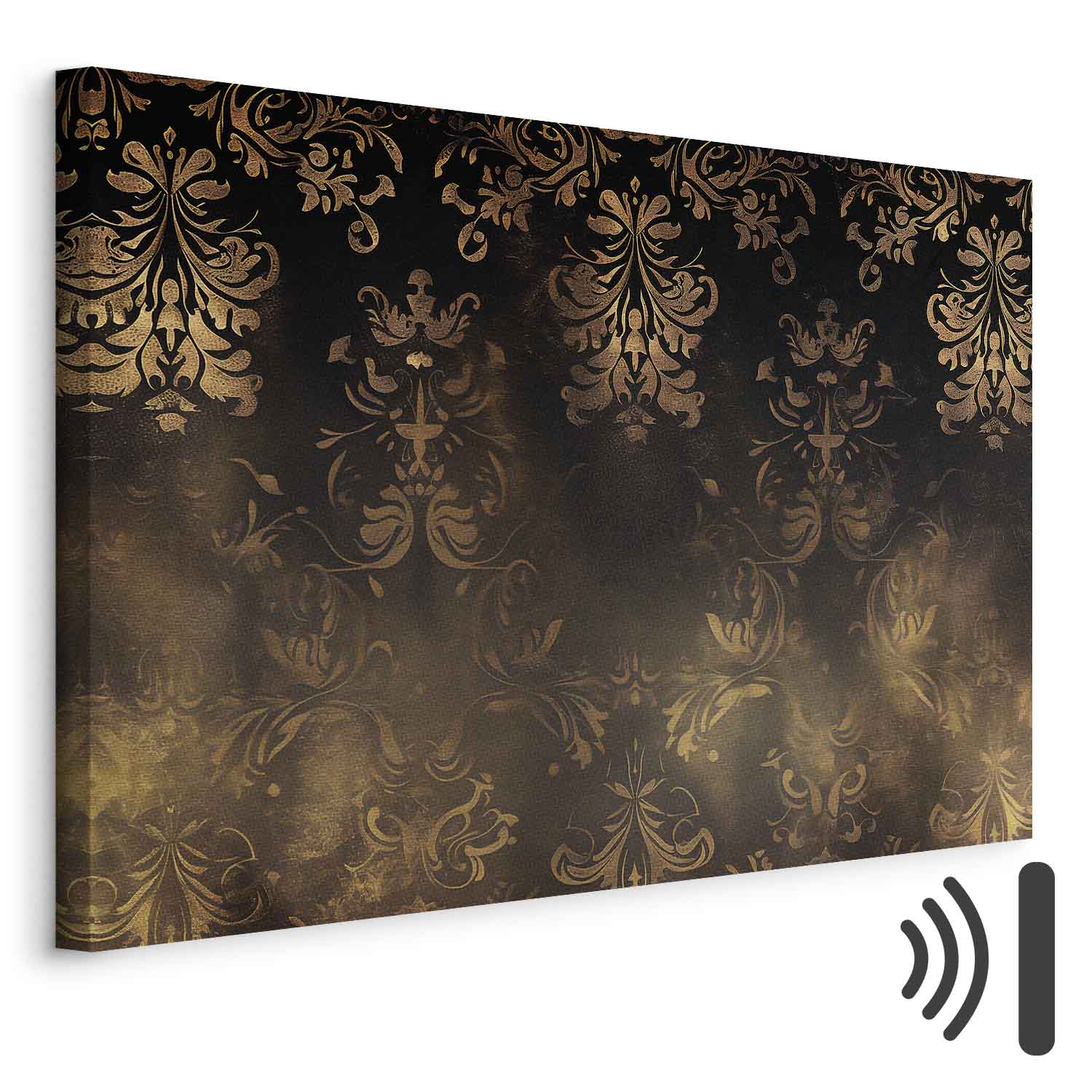 Patinated Gold Baroque Ornament Retro Canvas Print