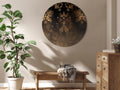 Baroque Patinated Gold Ornament Round Canvas Print