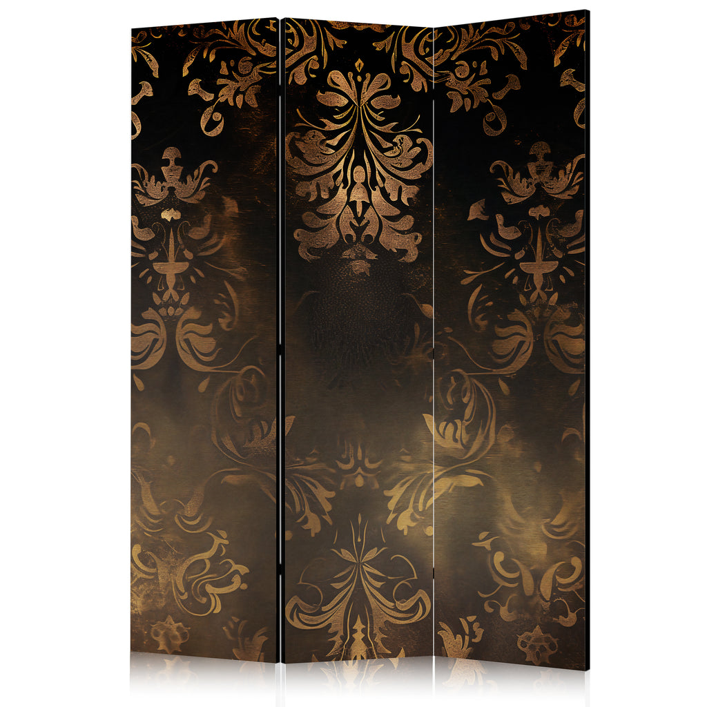 Room Divider with Baroque Ornaments in Patinated Gold and Bronze - Retro Motif