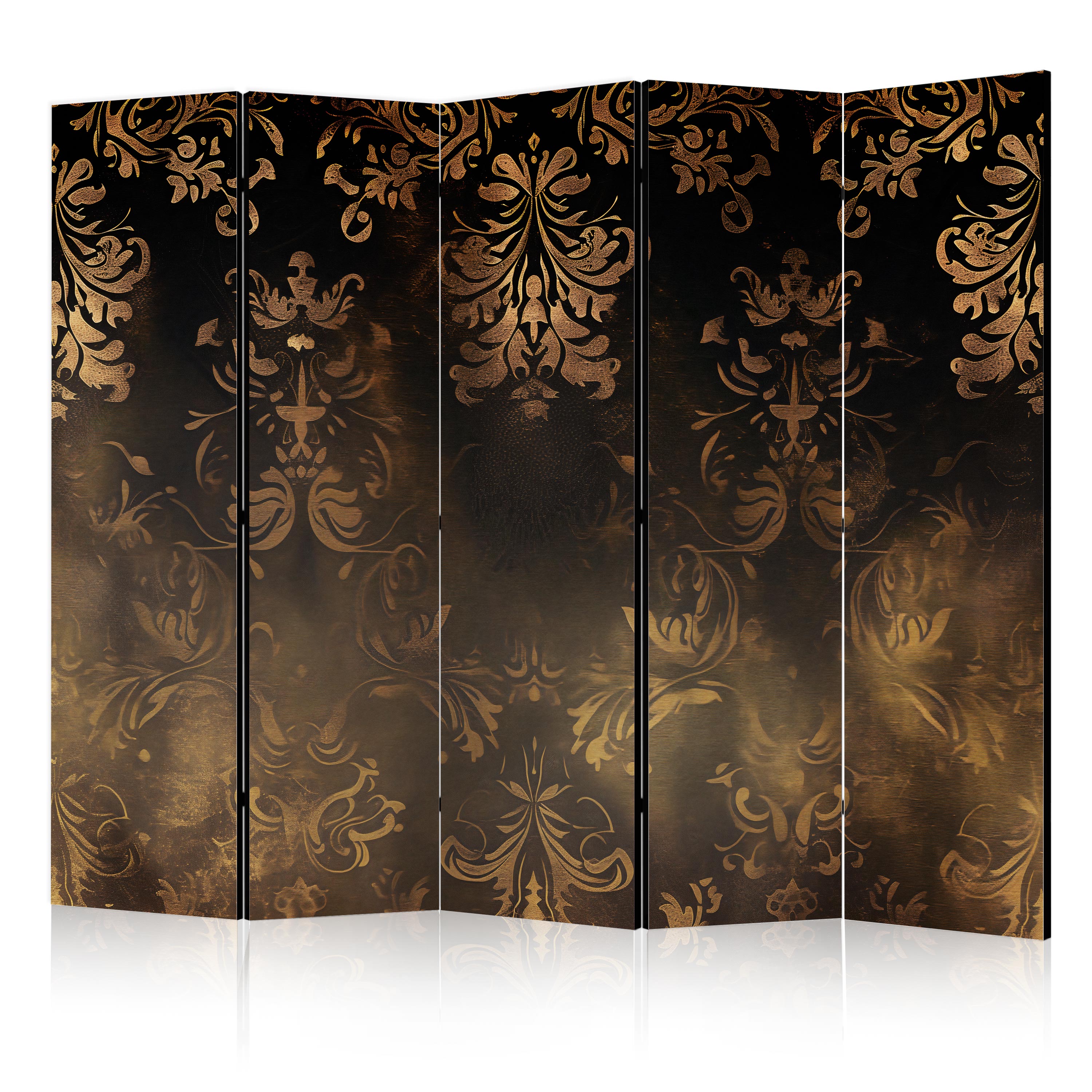 Room Divider - Floral Baroque Gold & Bronze