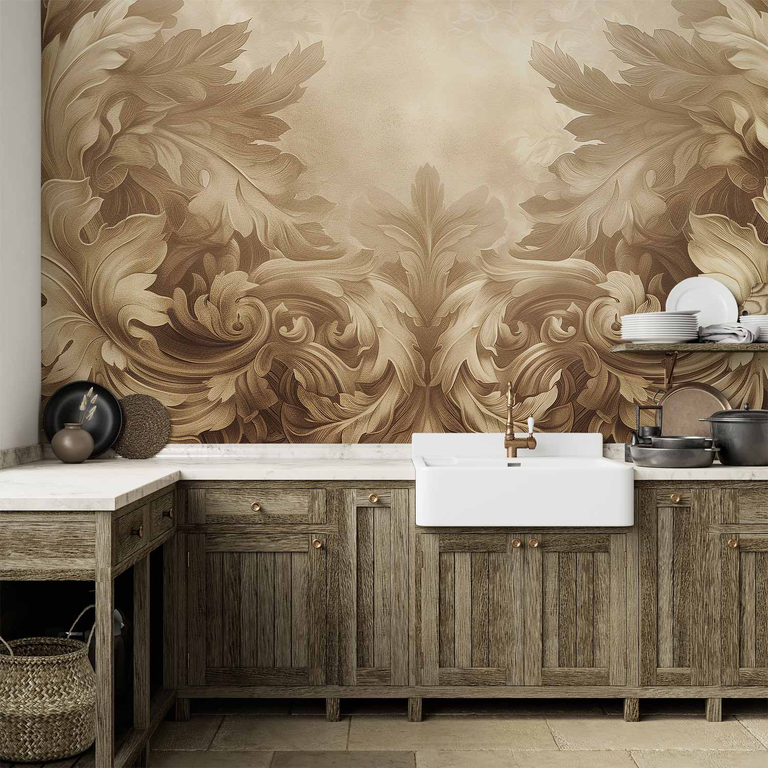 Wall Mural - Baroque Ornaments in Sepia