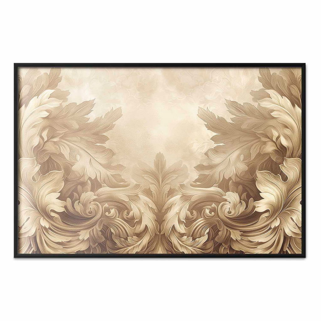 Sepia Baroque Carved Ornaments Poster