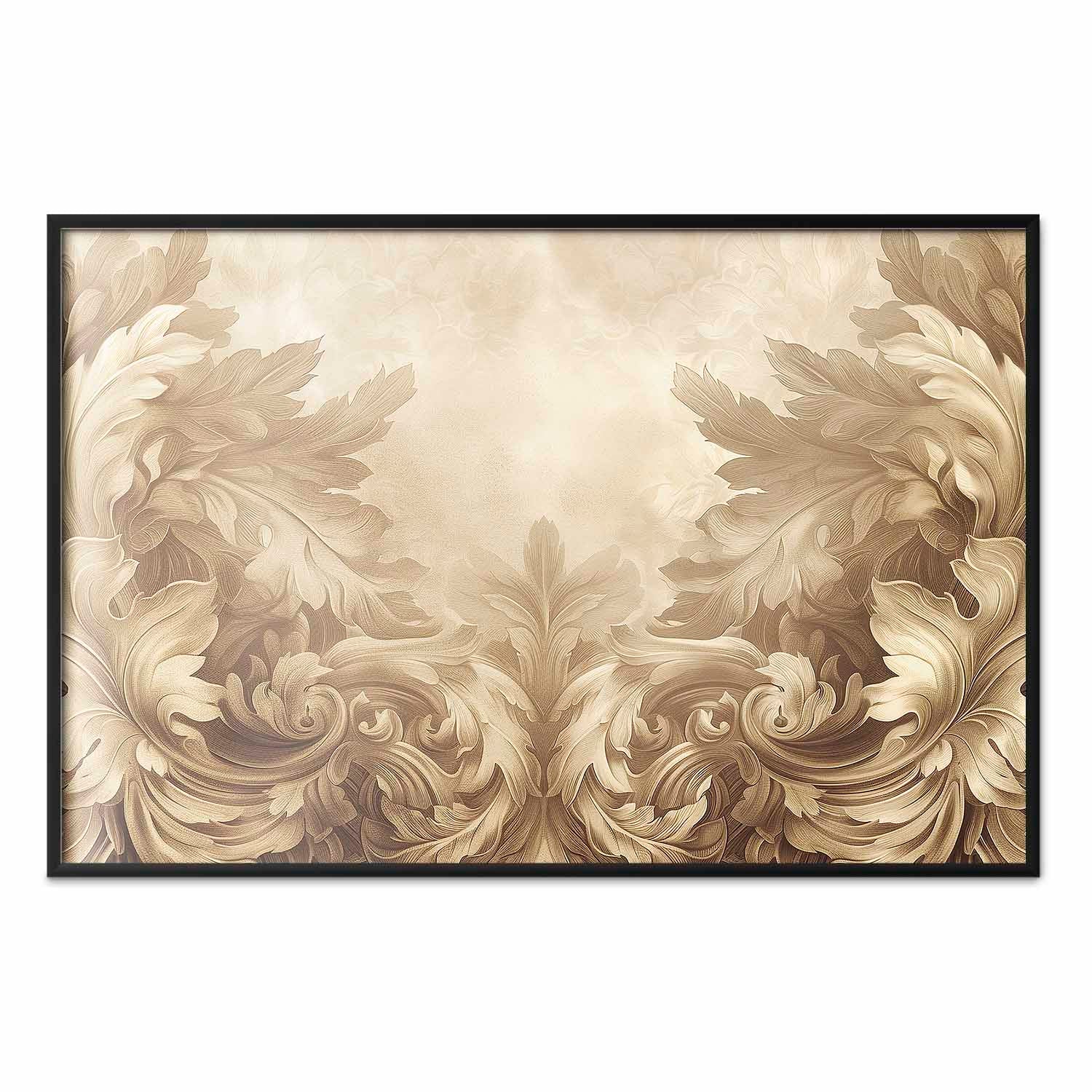 Sepia Baroque Carved Ornaments Poster