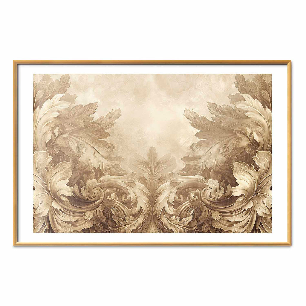 Sepia Baroque Carved Ornaments Poster