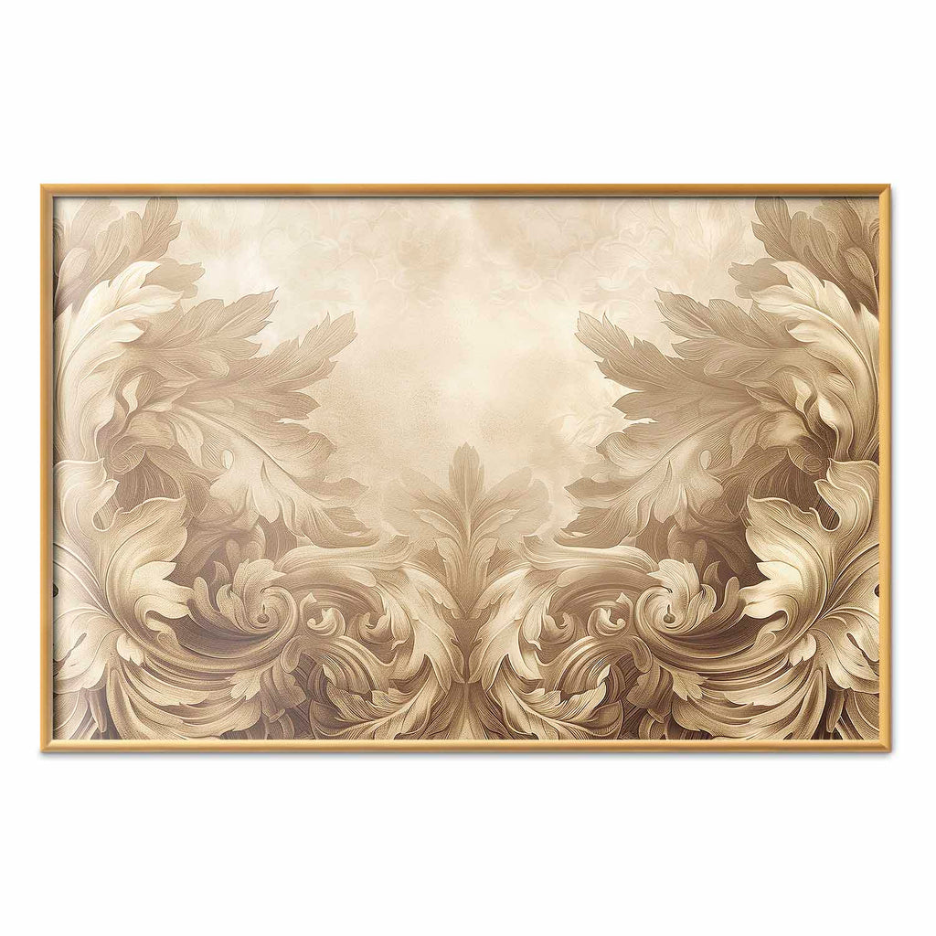 Sepia Baroque Carved Ornaments Poster