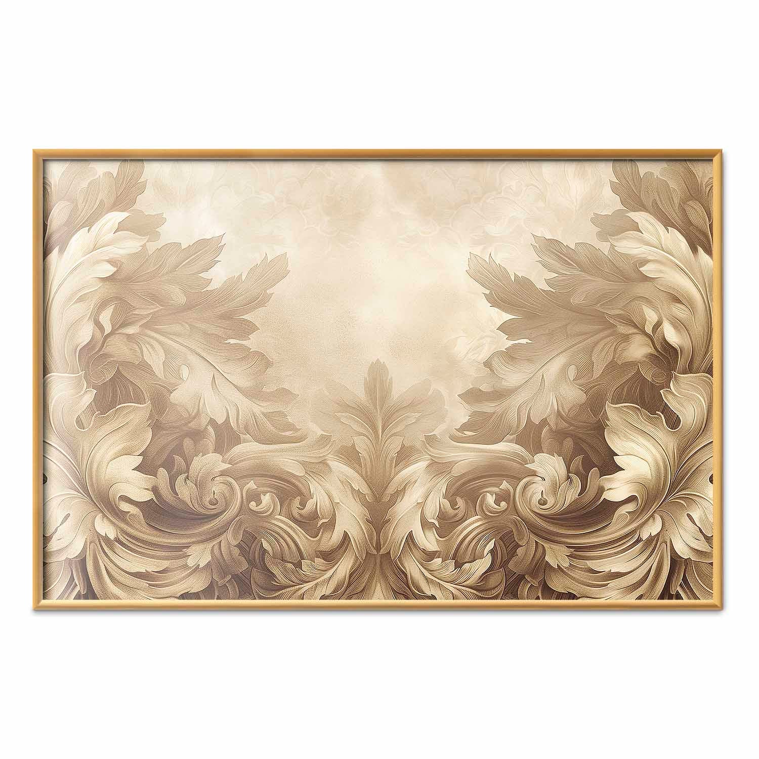 Sepia Baroque Carved Ornaments Poster
