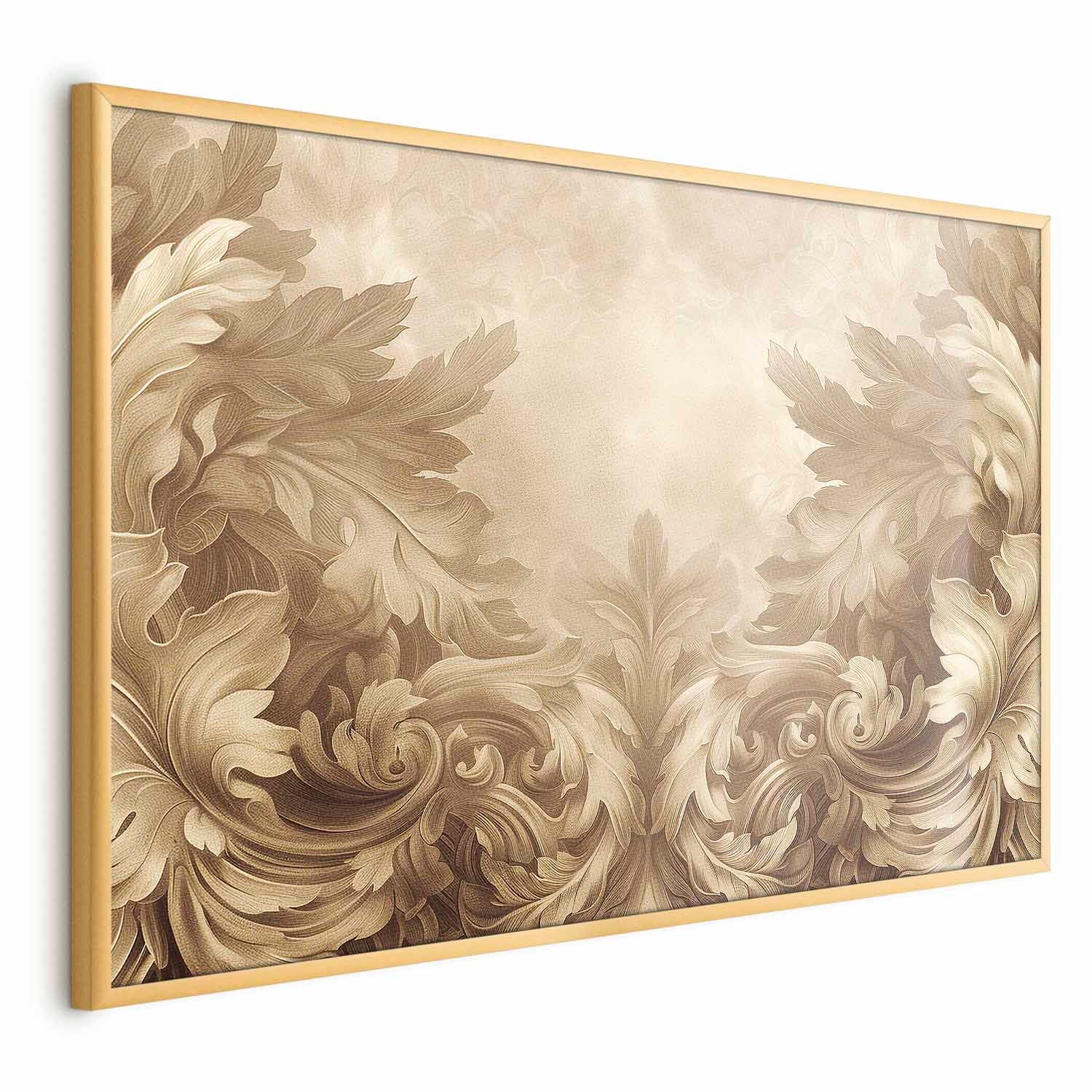 Sepia Baroque Carved Ornaments Poster