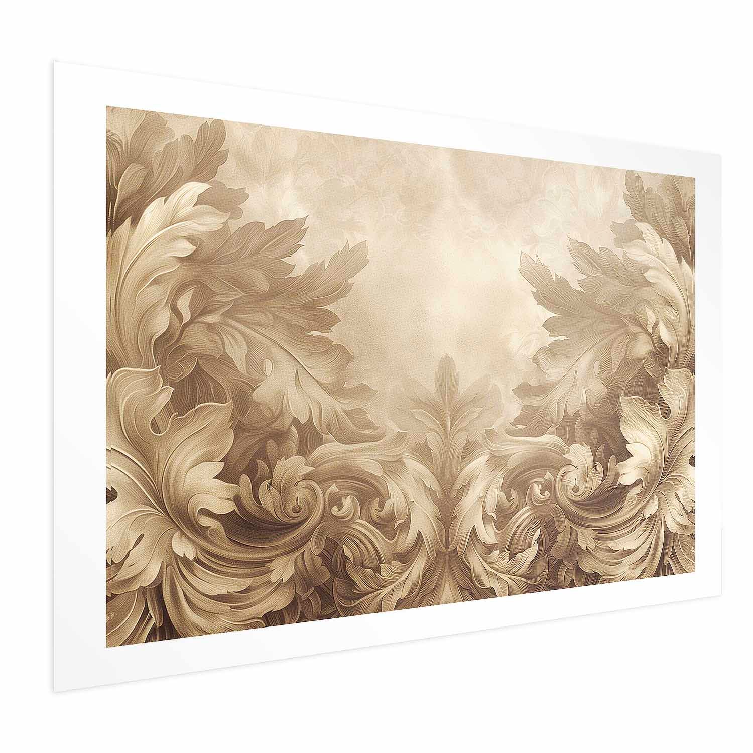 Sepia Baroque Carved Ornaments Poster