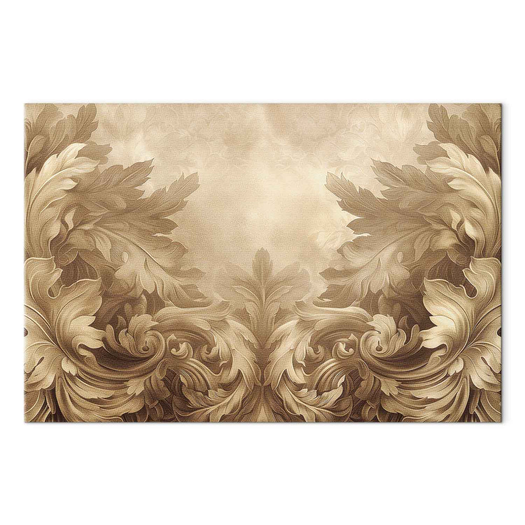 Sepia Baroque Ornament Relief Canvas Print