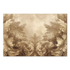 Sepia Baroque Ornament Relief Canvas Print