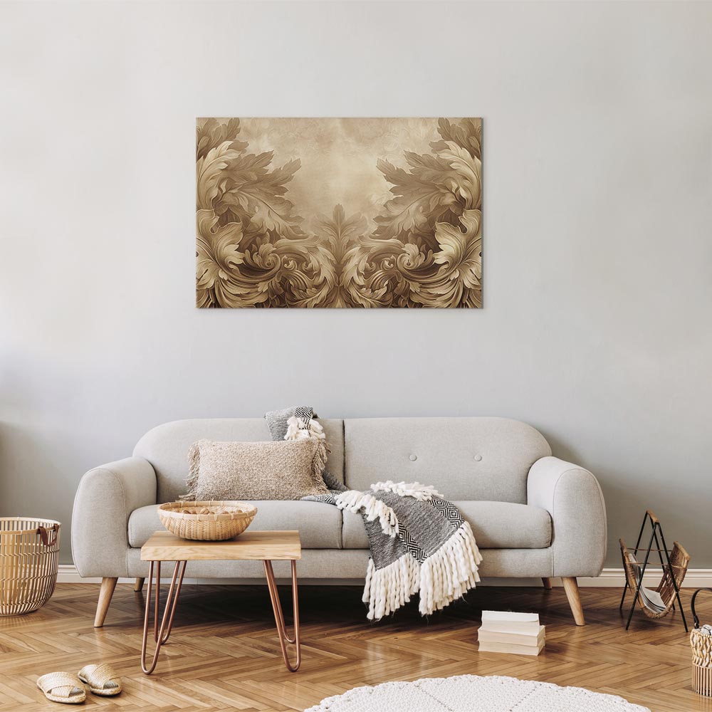 Canvas Print: Baroque Ornament Composition in Sepia Tones