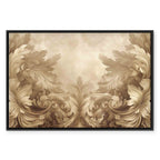 Sepia Baroque Ornament Relief Canvas Print