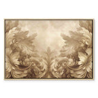Sepia Baroque Ornament Relief Canvas Print