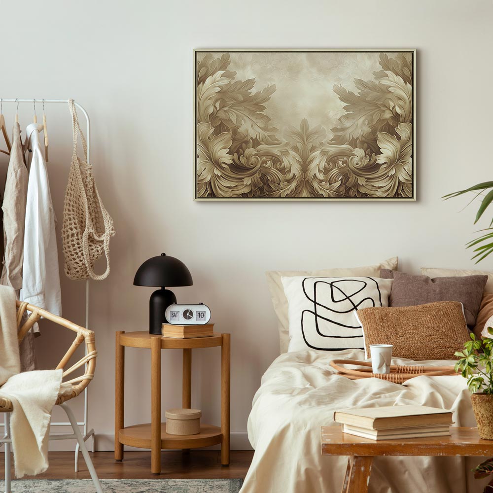 Canvas Print: Baroque Ornament Composition in Sepia Tones