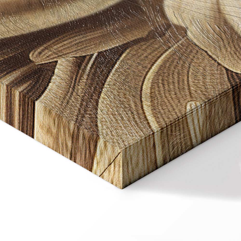 Sepia Baroque Ornament Relief Canvas Print