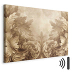 Sepia Baroque Ornament Relief Canvas Print