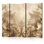 Room Divider with Carved Baroque Ornaments in Sepia Colors