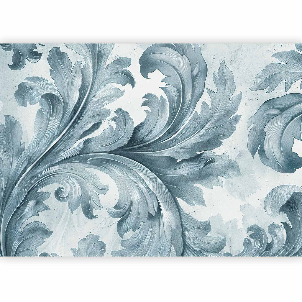 Wall Mural Stone Baroque Ornaments Gray-Blue