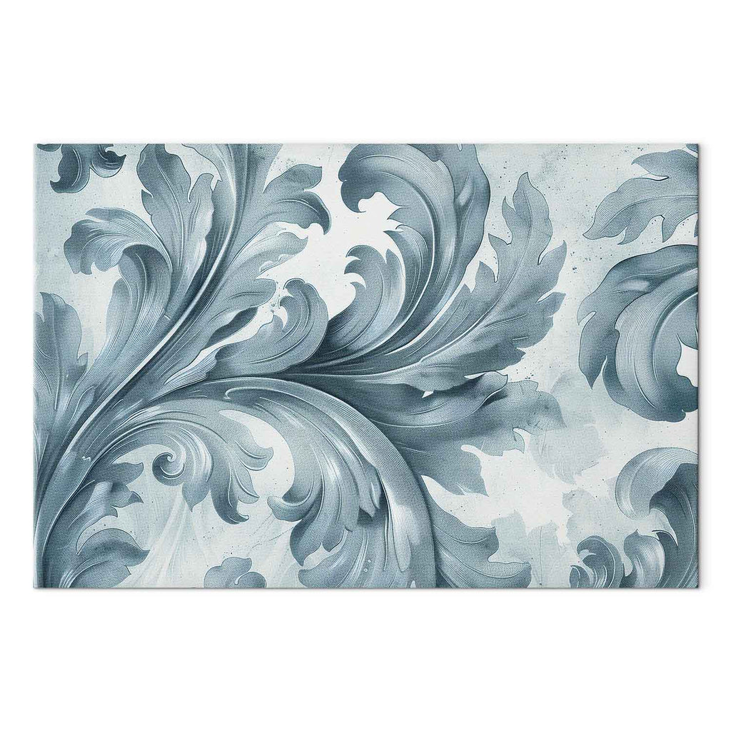 Stone Baroque Ornament Gray-Blue Canvas Print