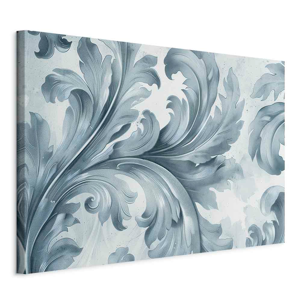 Canvas Print - Stone Baroque Ornaments Gray-Blue