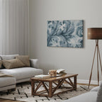 Leinwanddruck – Steinbarockornamente, Grau-Blau