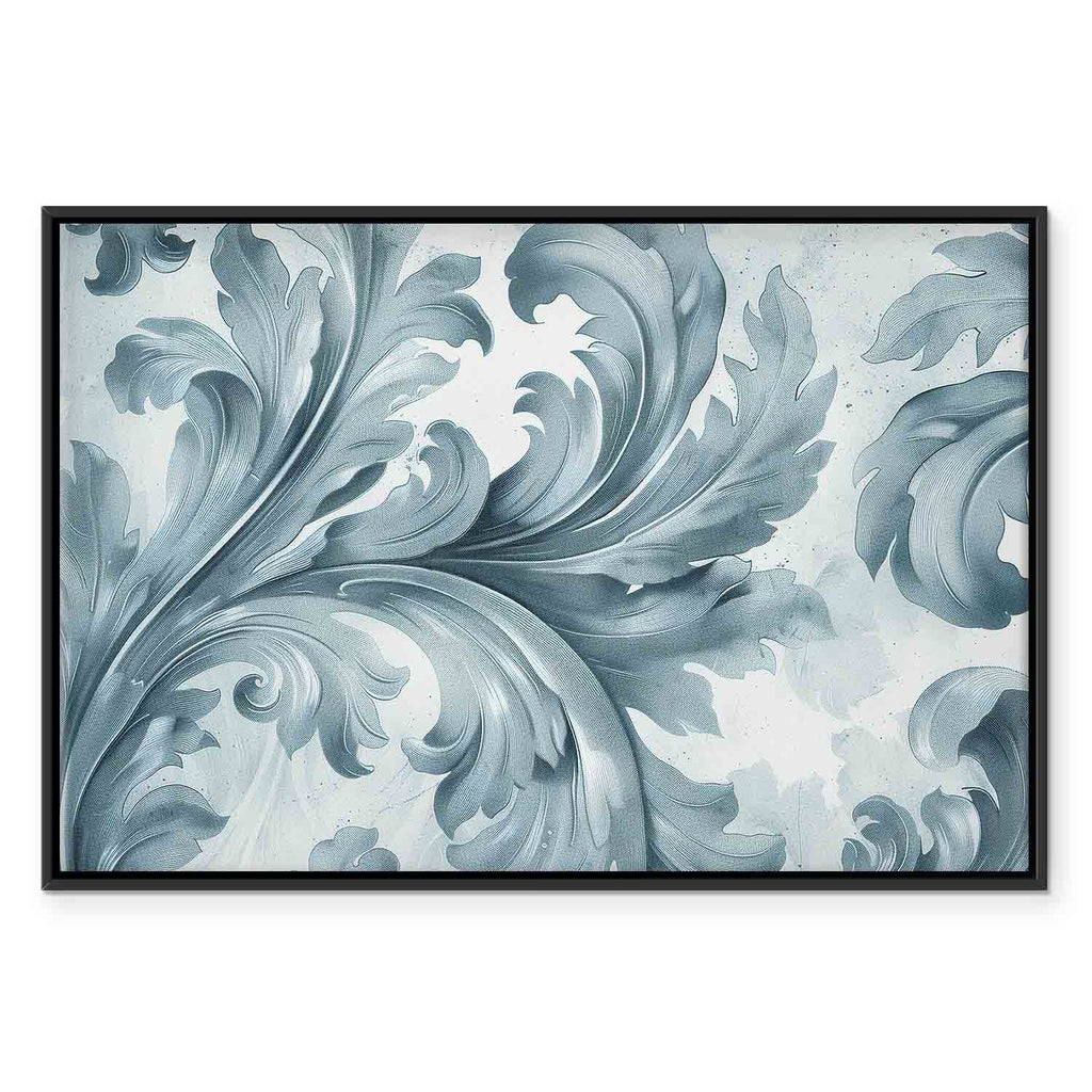 Stone Baroque Ornament Gray-Blue Canvas Print
