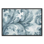 Stone Baroque Ornament Gray-Blue Canvas Print