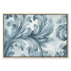 Stone Baroque Ornament Gray-Blue Canvas Print