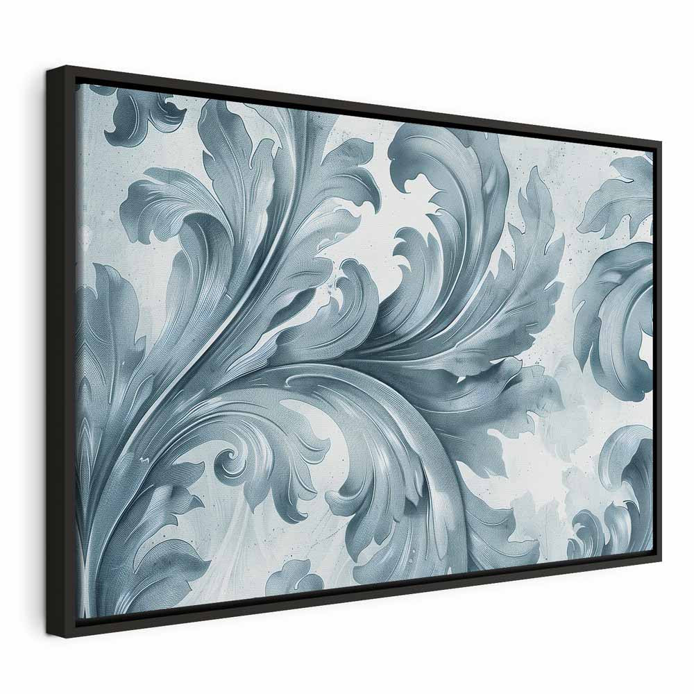 Canvas Print - Stone Baroque Ornaments Gray-Blue