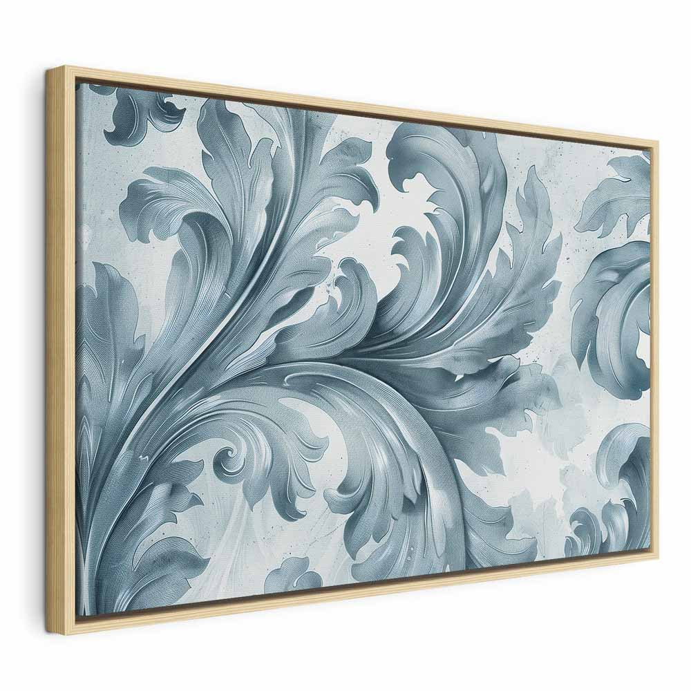 Leinwanddruck – Steinbarockornamente, Grau-Blau