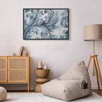 Leinwanddruck – Steinbarockornamente, Grau-Blau