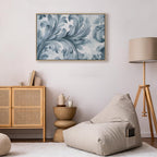 Leinwanddruck – Steinbarockornamente, Grau-Blau