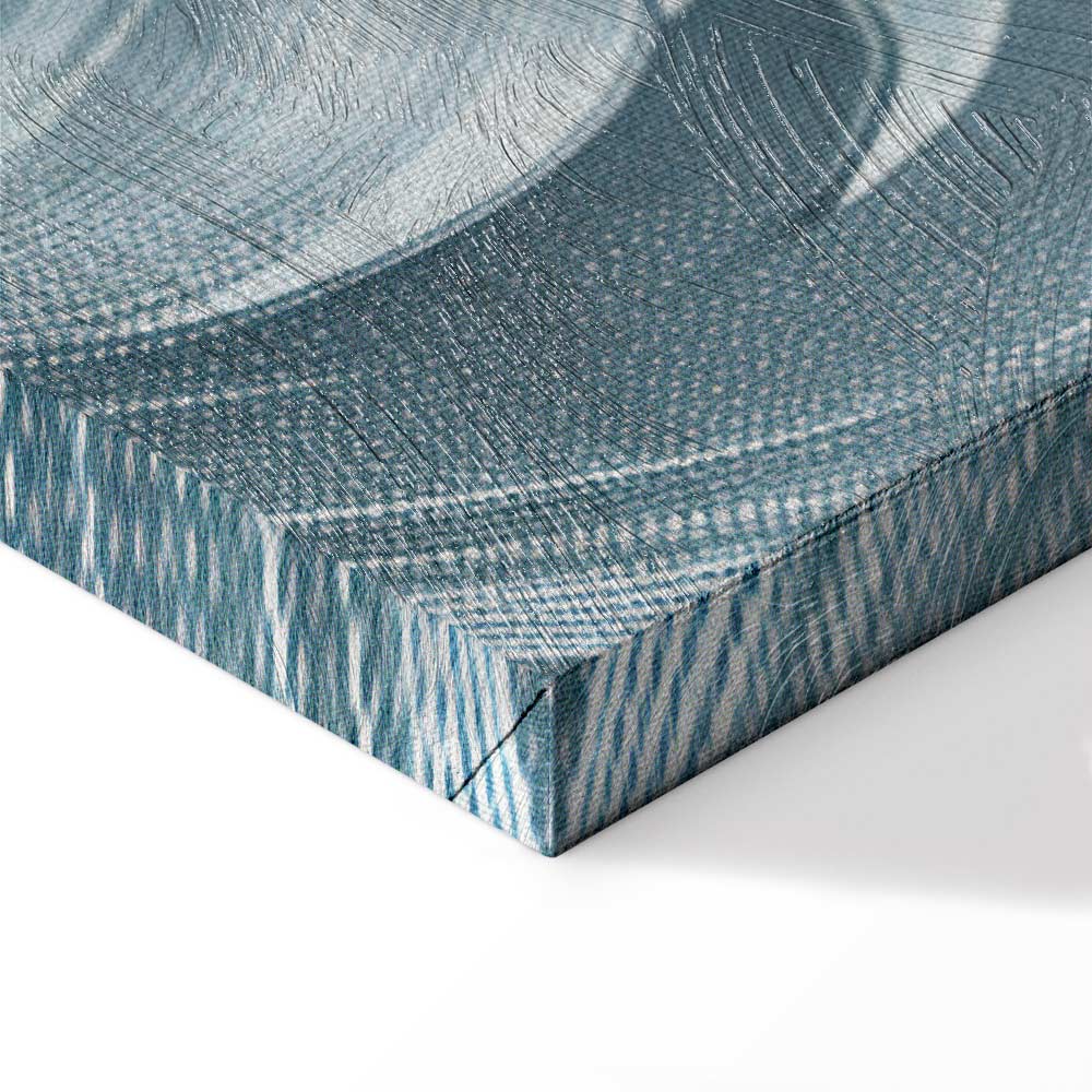 Stone Baroque Ornament Gray-Blue Canvas Print