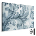 Stone Baroque Ornament Gray-Blue Canvas Print
