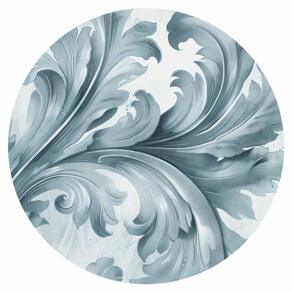 Baroque Stone Ornament Round Wall Mural