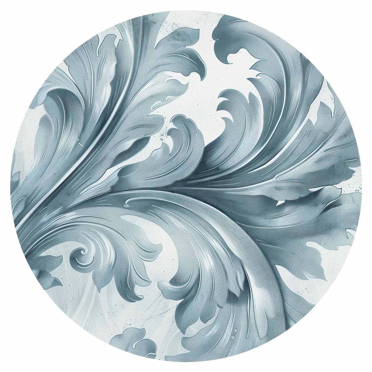 Baroque Stone Ornament Round Wall Mural