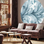 Baroque Stone Ornament Round Wall Mural
