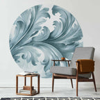 Baroque Stone Ornament Round Wall Mural