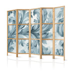 Japanese Room Divider – Botanical Motif Leaves and Vines in Sandy Colors