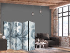 Room Divider - Stone Baroque Ornaments in Light Shades of Gray and Blue