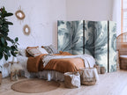 Room Divider - Stone Baroque Ornaments in Light Shades of Gray and Blue