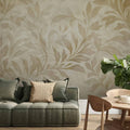 Sand Botanical Leaves and Vines Wall Mural