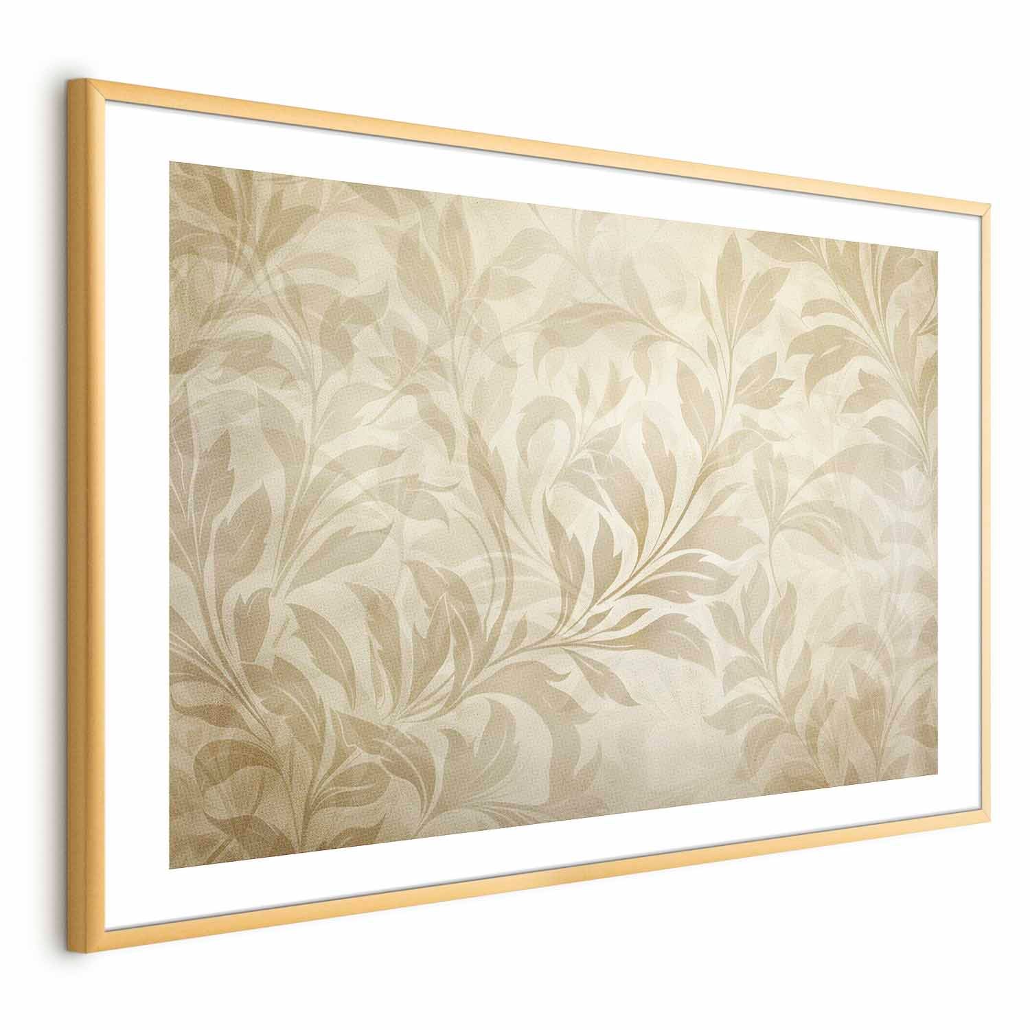 Sand-Colored Leaves and Vines Nature Poster